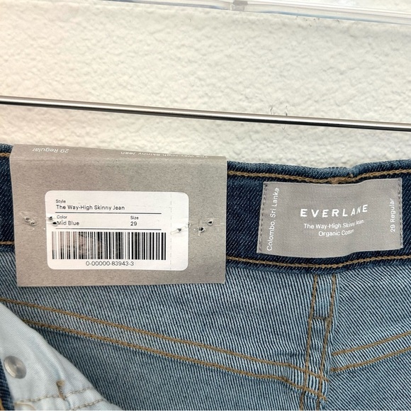 Everlane The Way High Rise Skinny Denim Jean Pants Vintage Mid Blue Size 29 NEW - Picture 13 of 16